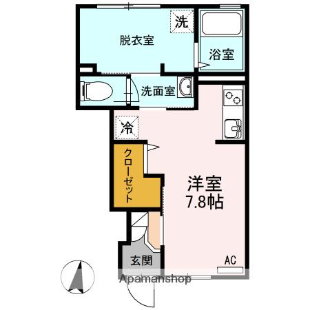 グランメゾン祇園(ワンルーム/1階)の間取り写真