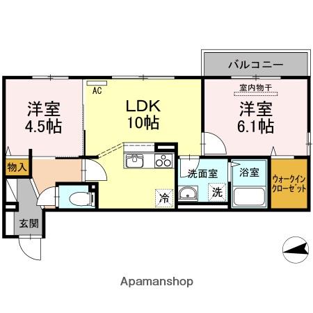 CREANJUE(2LDK/2階)の間取り写真