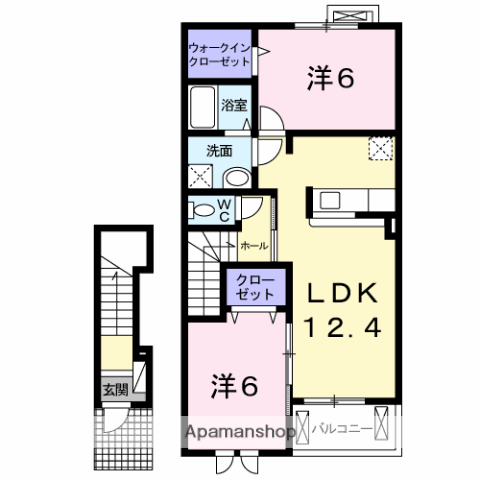 STARRY NOON Ⅱ(2LDK/2階)の間取り写真