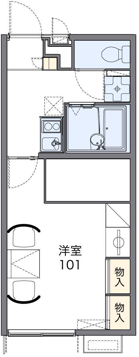 レオパレスコンフォート(1K/1階)の間取り写真