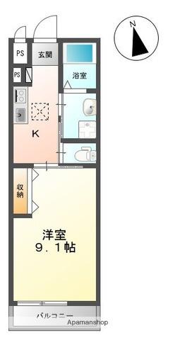 メゾン ド グラティア(1K/1階)の間取り写真