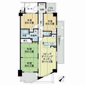 サーパス旗ヶ崎(4LDK/6階)の間取り写真