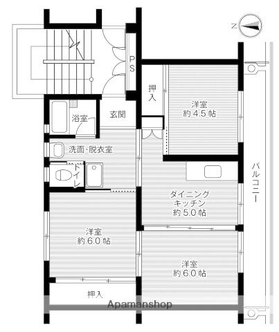 ビレッジハウス青木 1号棟(3DK/1階)の間取り写真