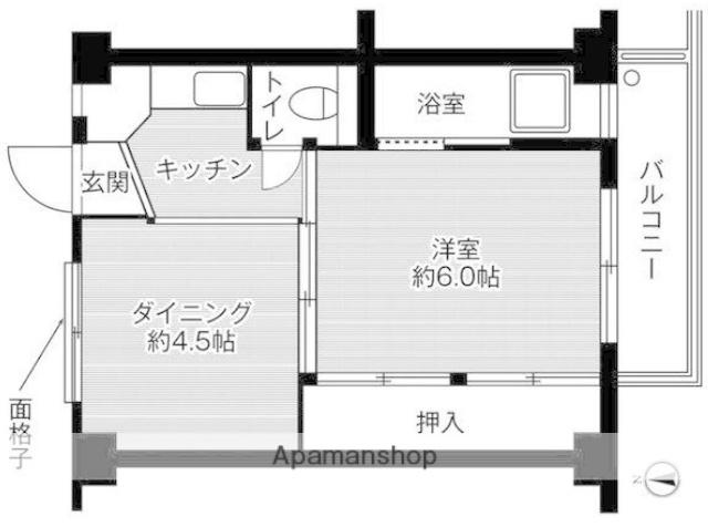 ビレッジハウス安倍2号棟(1DK/3階)の間取り写真