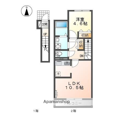 パーシモン(1LDK/2階)の間取り写真