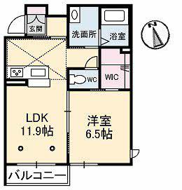 シャーメゾン祇園(1LDK/1階)の間取り写真