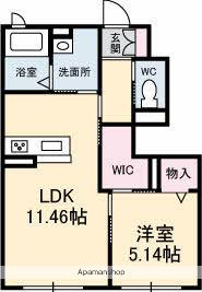 シャーメゾン・エスト(1LDK/1階)の間取り写真