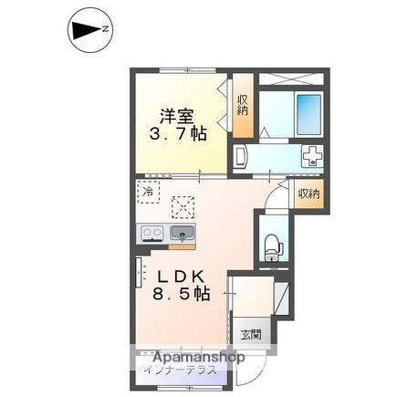 ブルースター(1LDK/1階)の間取り写真