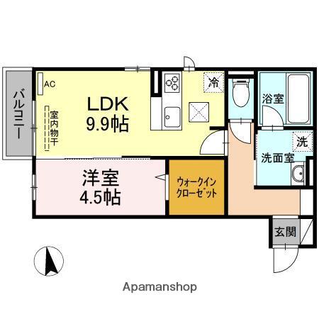 リカーム/オクト オクト(1LDK/1階)の間取り写真