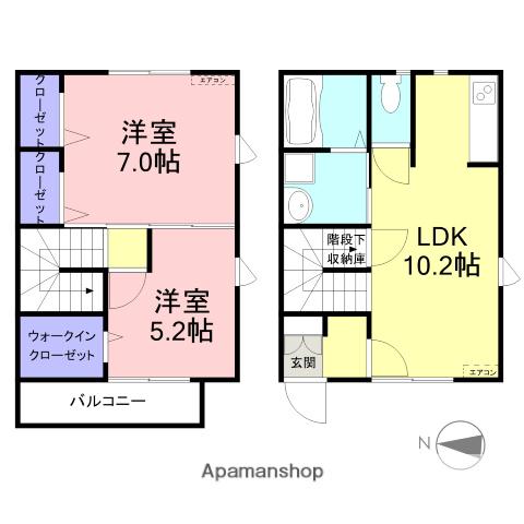 プラウド三本松Ⅰ(2LDK/1階)の間取り写真