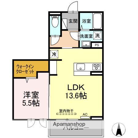メゾン ド ウミライ元町(1LDK/3階)の間取り写真