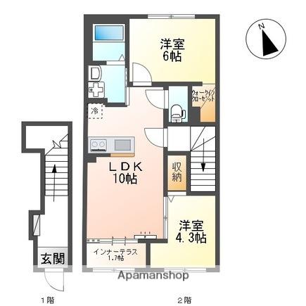 ベントルナータ(2LDK/2階)の間取り写真