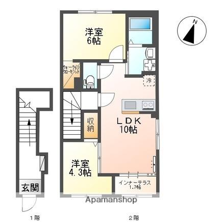 ベントルナータ(2LDK/2階)の間取り写真