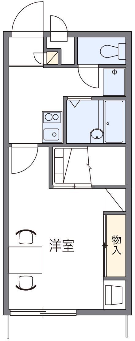 レオパレスアフロディーテ(1K/2階)の間取り写真
