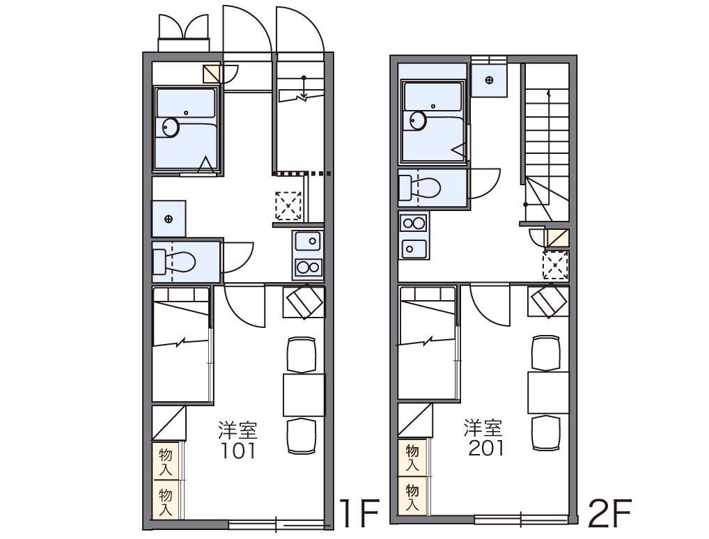 レオパレスイースマイル(1K/1階)の間取り写真