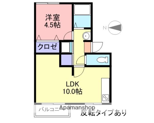 ハイツ松本(1LDK/2階)の間取り写真