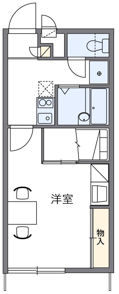 レオパレス大山望(1K/1階)の間取り写真