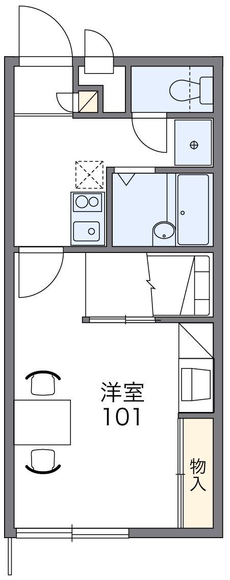 レオパレスハタガサキ(1K/2階)の間取り写真