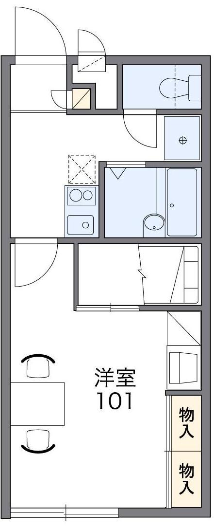 レオパレスラークⅡ(1K/2階)の間取り写真