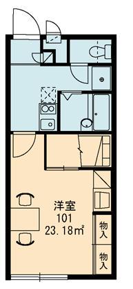 レオパレスディアコート(1K/1階)の間取り写真