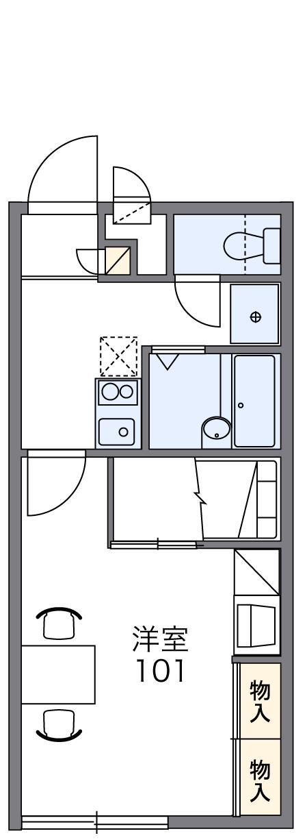 レオパレスチェリオ(1K/1階)の間取り写真