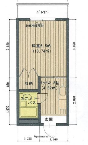 天神町XVII(1K/2階)の間取り写真