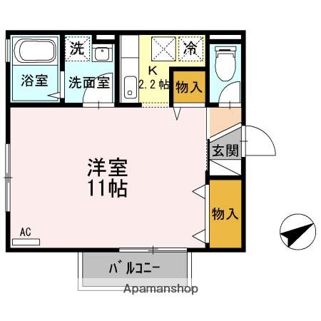 リバーポートユウ(1K/2階)の間取り写真