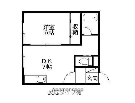 スカイハイツⅡ(1DK/1階)の間取り写真