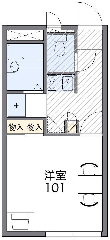レオパレスレイ(1K/1階)の間取り写真