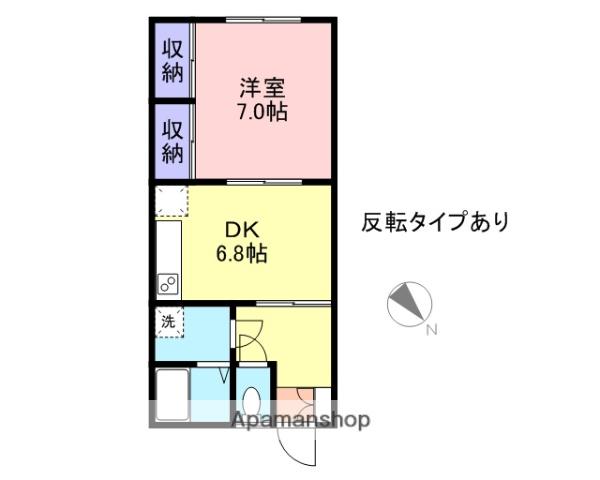 スカイハイツ(1DK/1階)の間取り写真