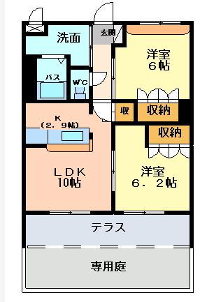 レジェンドⅡ(2LDK/2階)の間取り写真