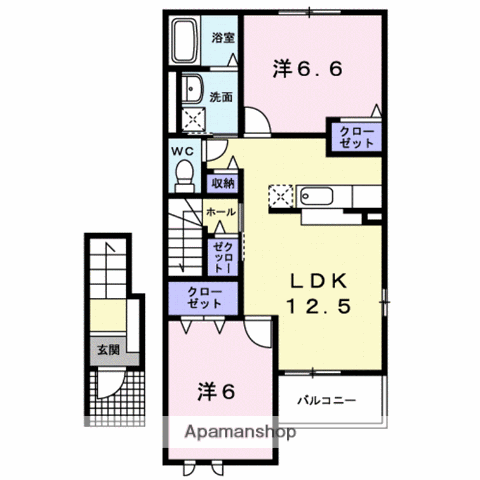 アルマーニⅣ(2LDK/2階)の間取り写真