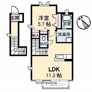 アレグリア(1LDK/2階)の間取り写真