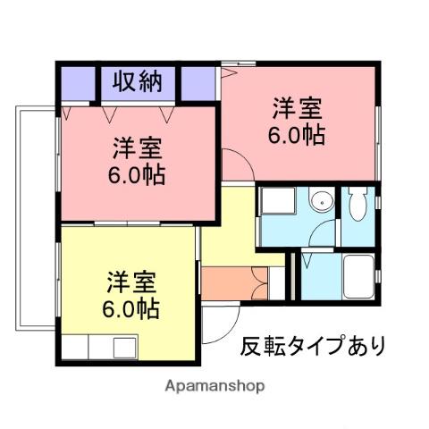 サンシティU D棟(2DK/1階)の間取り写真