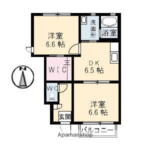 ポルタブランシェ(2DK/1階)の間取り写真