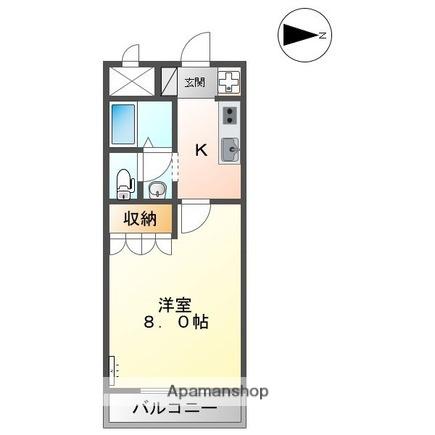 パークサイドしみず(1K/2階)の間取り写真
