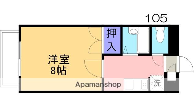 ピアコート(1K/1階)の間取り写真