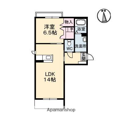 ベルアネス A棟(1LDK/1階)の間取り写真