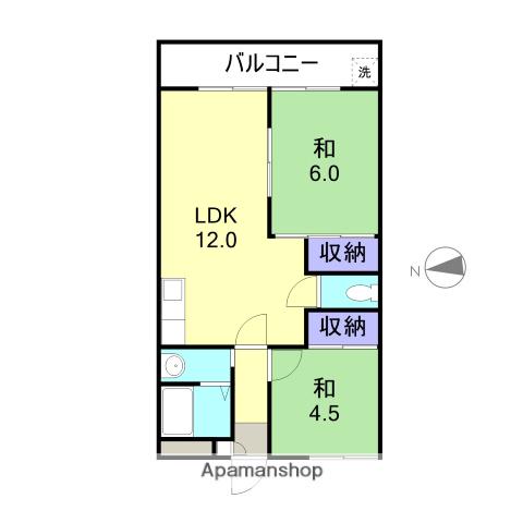 カサマルソ(2LDK/2階)の間取り写真