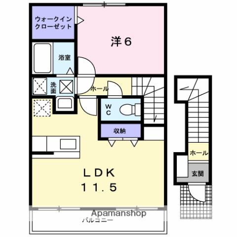 サンリュー07C(1LDK/2階)の間取り写真