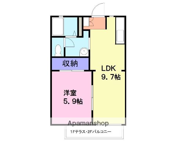 ルポ・メゾンB棟(1LDK/2階)の間取り写真