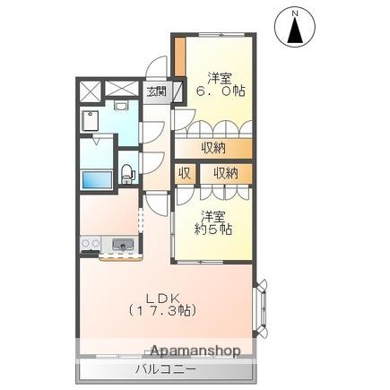 ディベルティ観音寺新町(2LDK/2階)の間取り写真