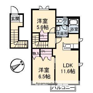 メゾン・ラ・パヴィエA棟(2LDK/2階)の間取り写真