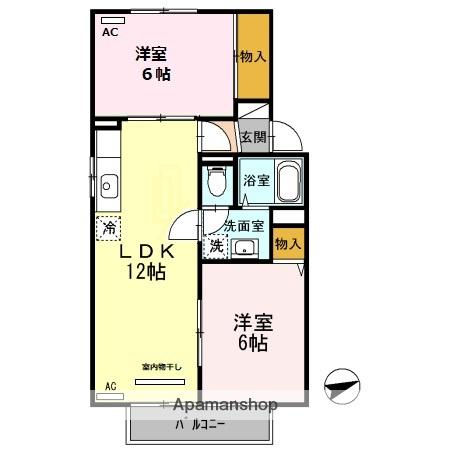 ファミール(2LDK/2階)の間取り写真