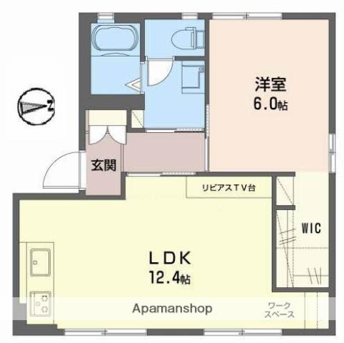 メゾンアムールD棟(1LDK/1階)の間取り写真