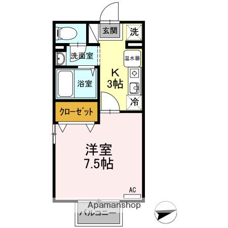 BEST ONE(1K/1階)の間取り写真