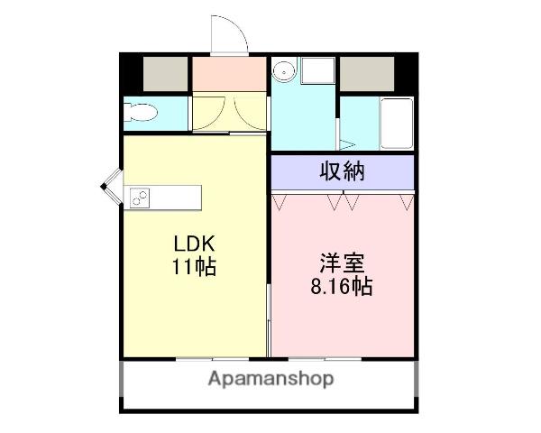アーバネスト西村Ⅰ(1LDK/3階)の間取り写真