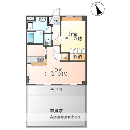 ライラック(1LDK/1階)の間取り写真