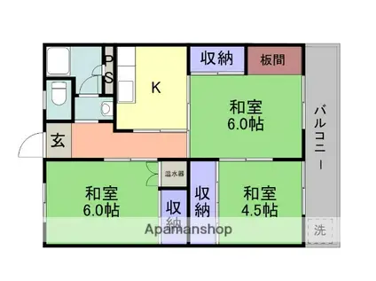 吉川マンション(3DK/3階)の間取り写真