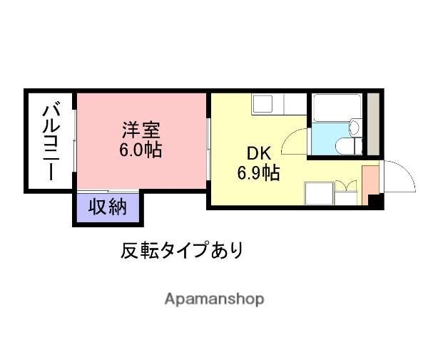 沢屋コーポ(1DK/3階)の間取り写真
